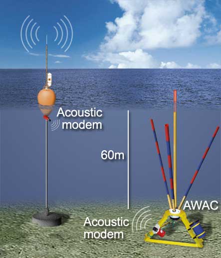 Wave data transmitted