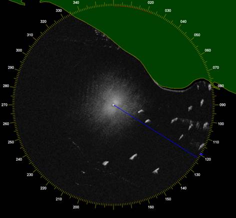 Image with coastline overlay