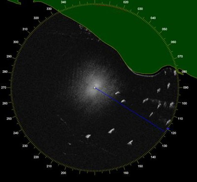Image with coastline overlay